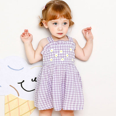 Purple Flower Waffle Dress 2405MM34