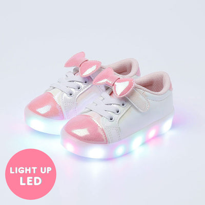 Pink Glossy Ribbon LED Sneakers 2503OZ15