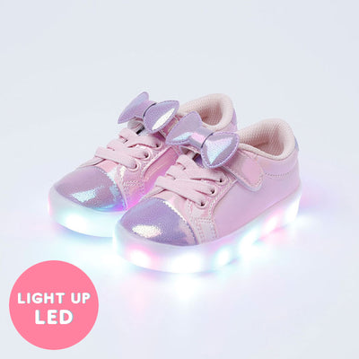 Purple Glossy Ribbon LED Sneakers 2503OZ16